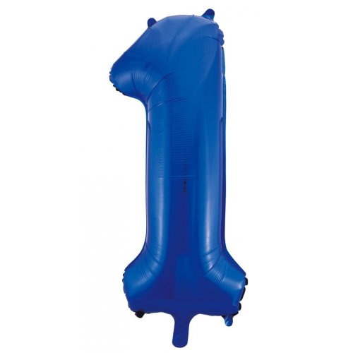 Blue Number 1 Supershape 86cm Foil Balloon UNINFLATED