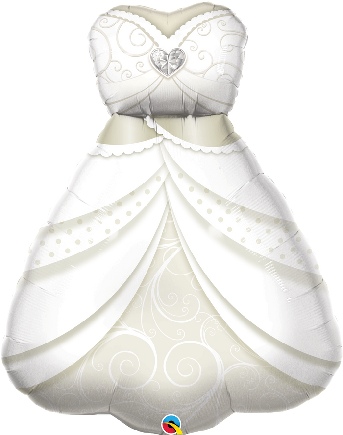 Bride's Wedding Dress SuperShape Foil Balloon UNINFLATED