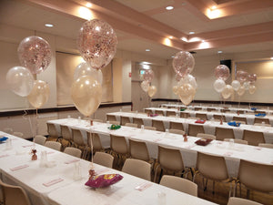 Bunch Of 2 Helium Balloons Bouquet with 16 Inch Confetti Balloon