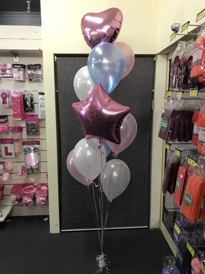 Bunch Of 8 Helium Balloons Bouquet with 18 Inch Foil Balloons