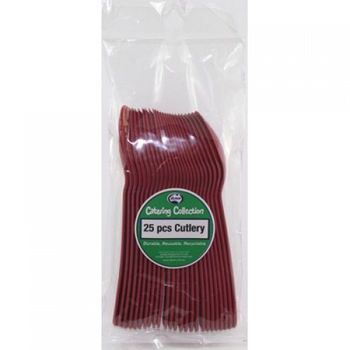 Burgundy Plastic Spoons - Pack of 25