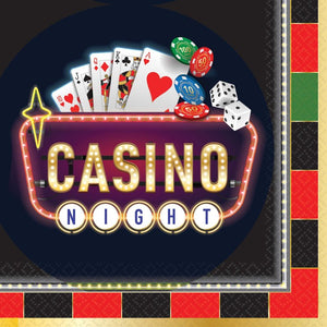 Casino Lunch Napkins - Pack of 16