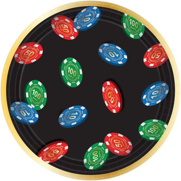 Casino Paper Lunch Plates - Pack of 8