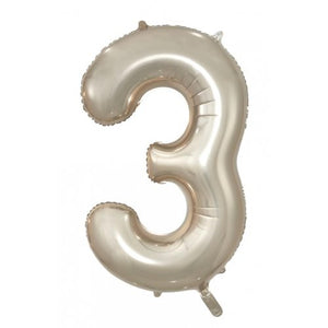 Champagne Number 3 Supershape 86cm Foil Balloon UNINFLATED