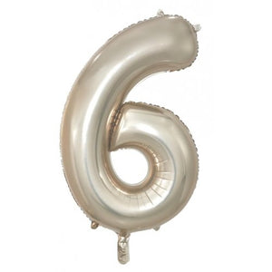 Champagne Number 6 Supershape 86cm Foil Balloon UNINFLATED
