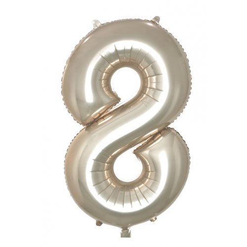 Champagne Number 8 Supershape 86cm Foil Balloon UNINFLATED