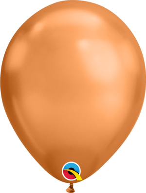 11 Inch Round Chrome Copper Qualatex Plain Latex Balloons UNINFLATED