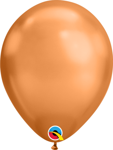 11 Inch Round Chrome Copper Qualatex Plain Latex Balloons UNINFLATED