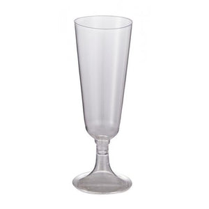 Clear Plastic Champagne Flute 145ml - Pack of 12