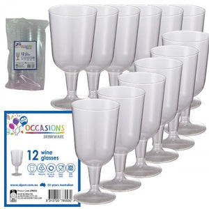 Clear Plastic Wine Glass 175ml - pack of 12
