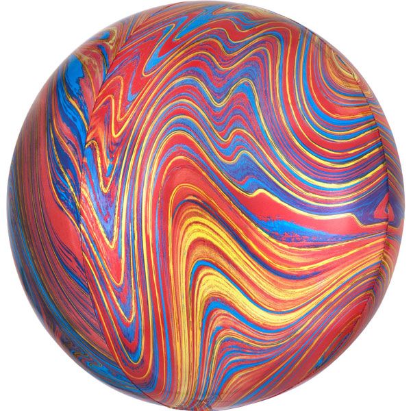 Colourful Marblez Foil Orbz Balloon UNINFLATED