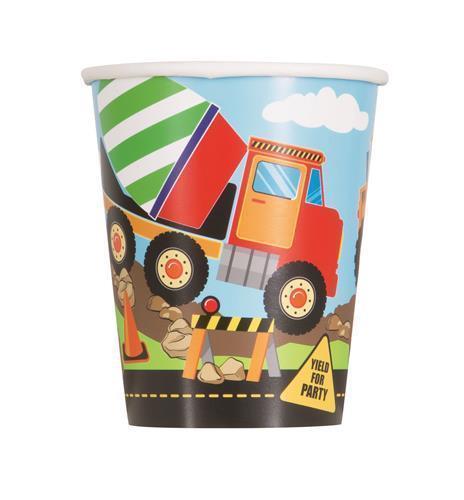 Construction Party Paper Cups - Pack of 8