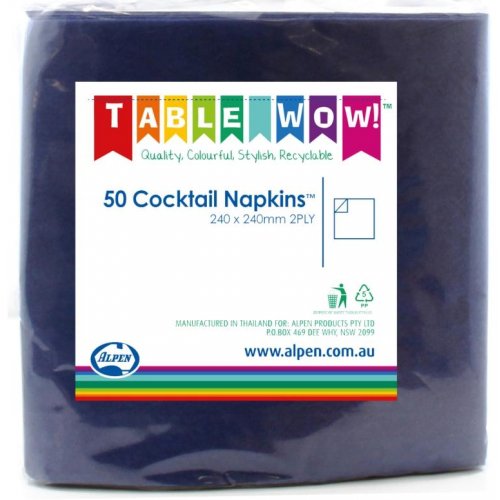 Dark Blue Cocktail Napkins - Pack of 50