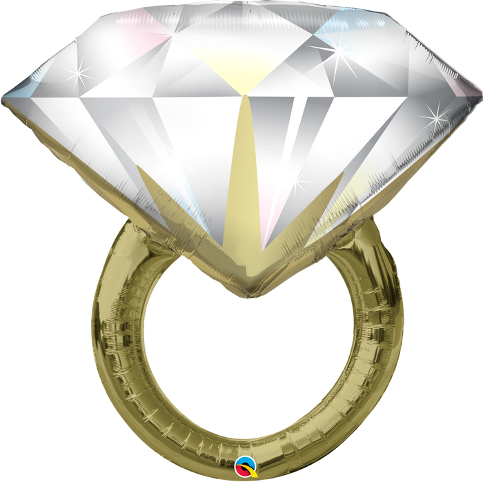 Diamond Wedding Ring SuperShape Foil Balloon UNINFLATED