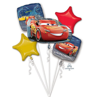 Disney Cars Lightning McQueen Foil Balloon Bouquet UNINFLATED - Pack of 5