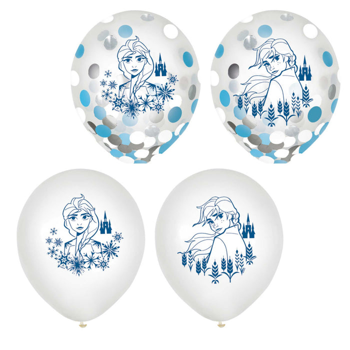 Disney Frozen 2 Confetti Filled Latex Balloon UNINFLATED - Pack of 6