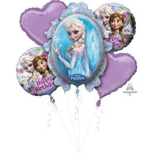 Disney Frozen Birthday Foil Balloon Bouquet UNINFLATED - Pack of 5