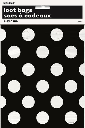 Dots Midnight Black Birthday Loot Bags