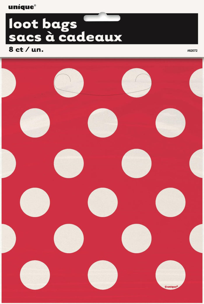 Dots Ruby Red Birthday Loot Bags