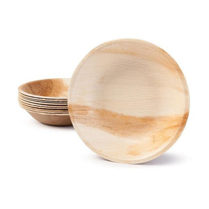 Eco Friendly Palm Leaf Round Bowl 6.5 Inch - Pack of 10