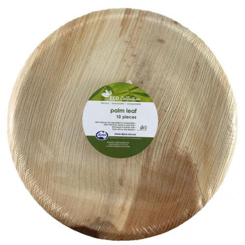 Eco Friendly Palm Leaf Round Plate 10 Inch - Pack of 10
