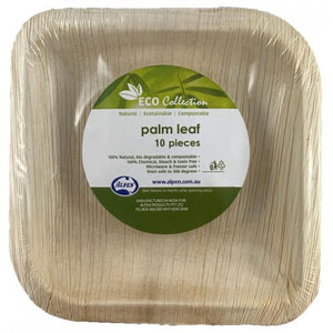 Eco Friendly Palm Leaf Square Plate 6 Inch - Pack of 10