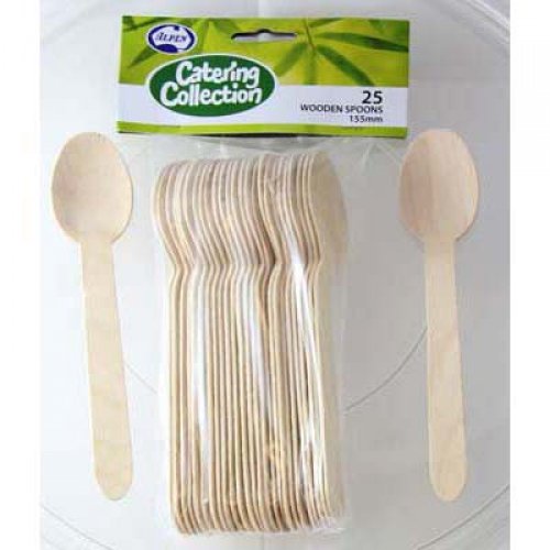 Eco Friendly Wooden Spoons 155 mm - Pack of 25