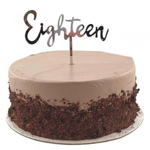 Eighteen Silver Acrylic Cake Topper