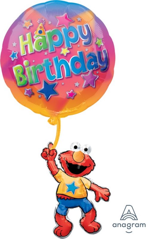 Elmo Floating Happy Birthday SuperShape Foil Balloon UNINFLATED