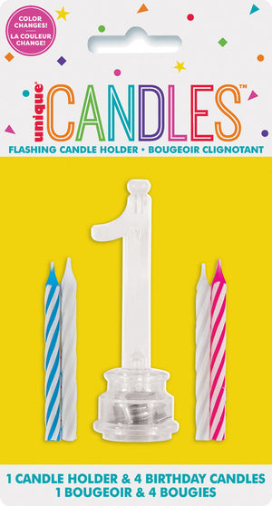 Flashing Birthday Candle In Holder Number #1