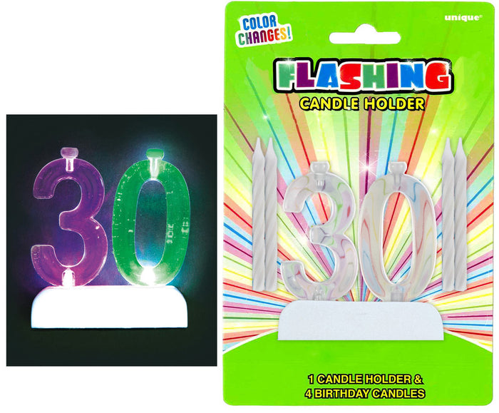 Flashing Birthday Candle In Holder Number #30