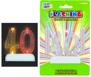 Flashing Birthday Candle In Holder Number #40
