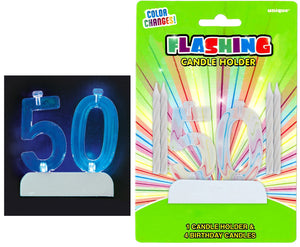 Flashing Birthday Candle In Holder Number #50