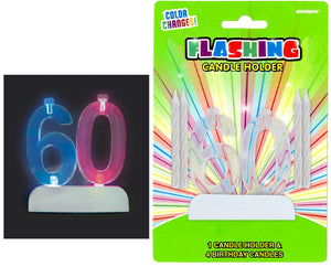 Flashing Birthday Candle In Holder Number #60