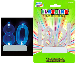 Flashing Birthday Candle In Holder Number #80