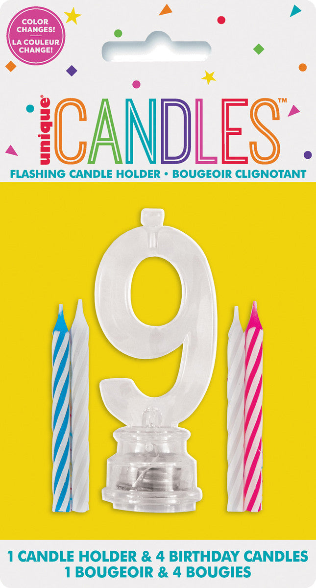 Flashing Birthday Candle In Holder Number #9