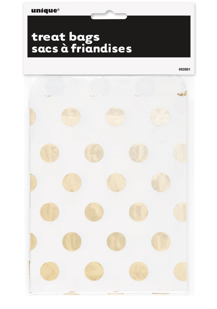 Foil Dots Gold 8 Treat Bags