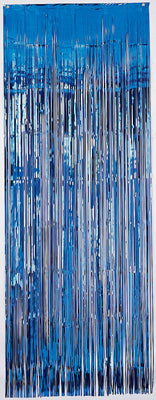 Fringe Door Curtain - Blue