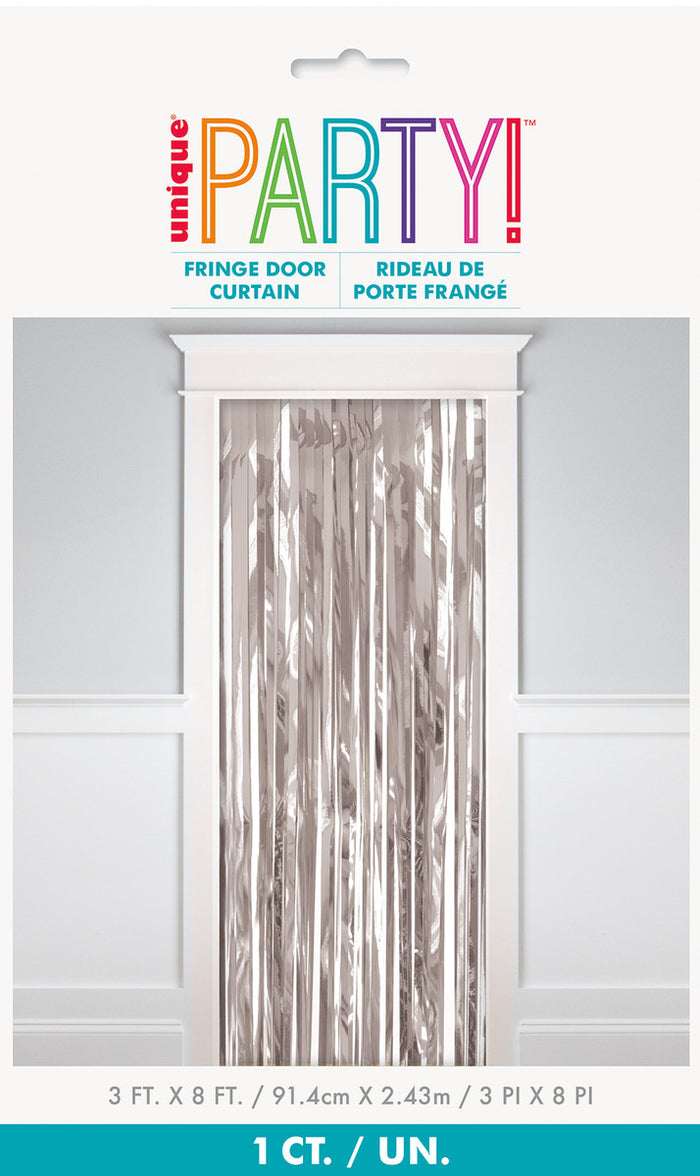 Fringe Door Curtain - Silver