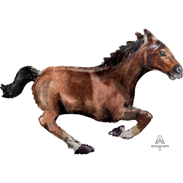 Galloping Brown Horse SuperShape Foil Balloon UNINFLATED