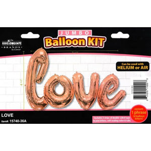 Giant Love Rose Gold Script Foil Balloon UNINFLATED