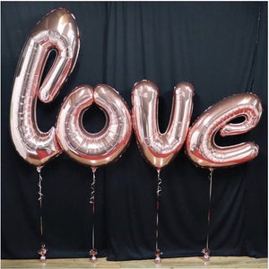 Giant Love Rose Gold Script Foil Balloon UNINFLATED
