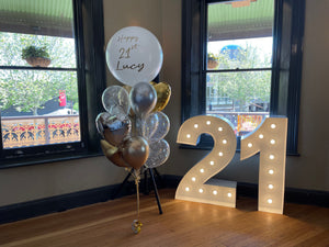 Giant Personalised Balloon with Confetti and Foil Mix Balloon Bouquet