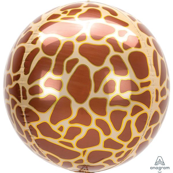 Giraffe Print Foil Orbz Balloon UNINFLATED