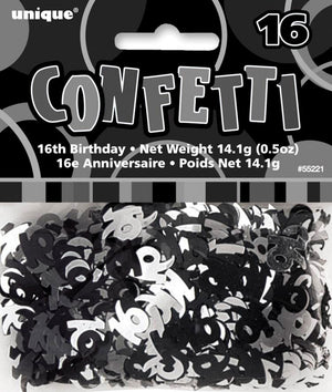 Glitz Black And Silver 16 Confetti