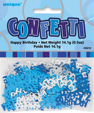 Glitz Blue Happy Birthday Confetti
