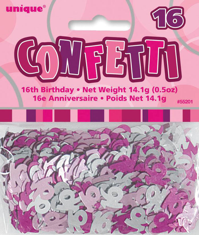 Glitz Pink 16 Confetti