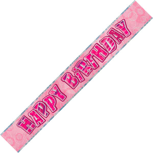 Glitz Pink Happy Birthday Foil Banner