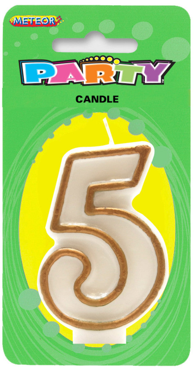 Gold Border Candle Number #5
