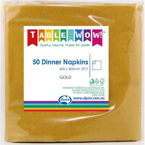Gold Dinner Napkins - Pack of 50